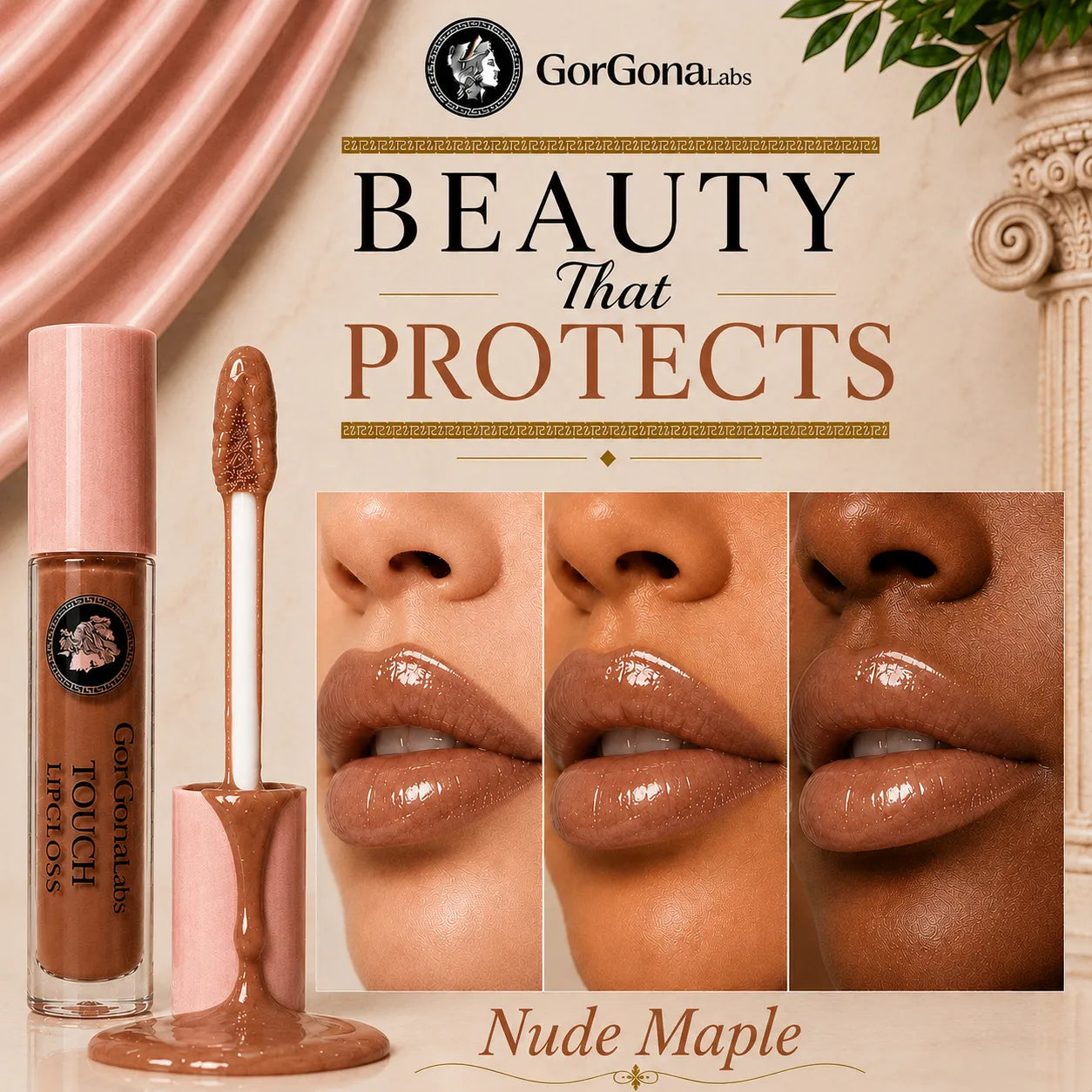 GoGona-Labs Touch Lip Gloss (Nude Maple)
